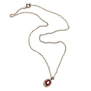 NWOT Garnet Pendant Silver Necklace